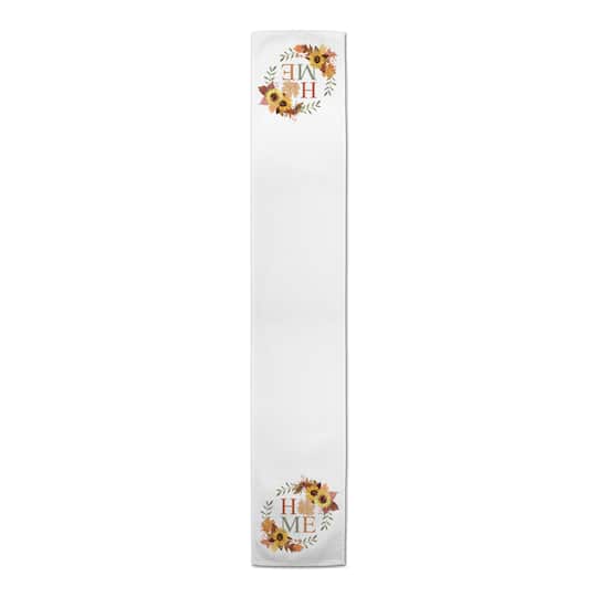 72" Autumn Home Wreath Polyester Twill Table Runner